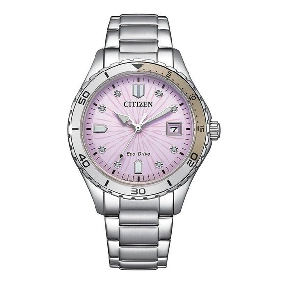 Citizen Women's Sport Date Indicator Eco-Drive Silver Watch 36MM FE6170-88X - Picture 1 of 4
